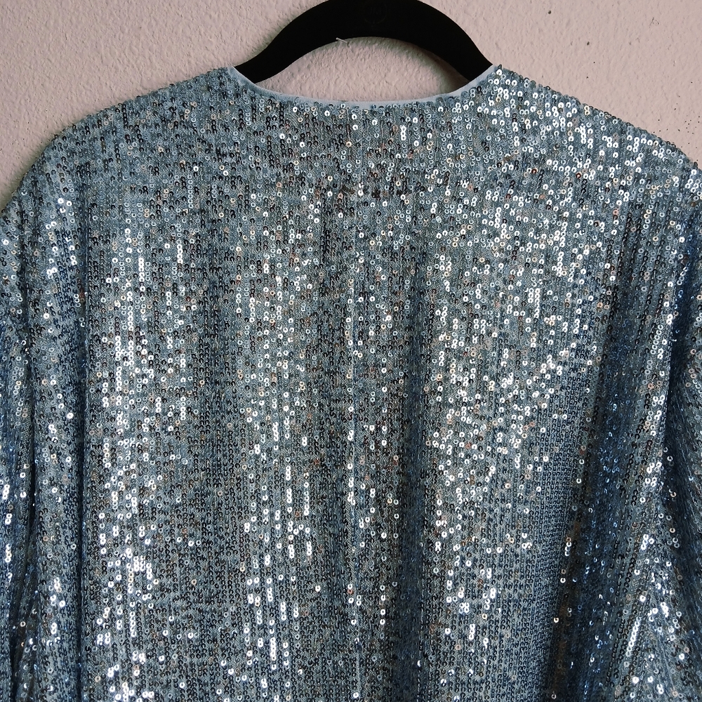 Torrid Light Blue Sequin Jacket - image 7